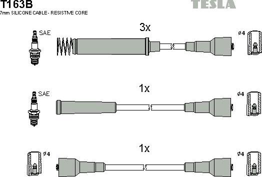 TESLA T163B - Augstsprieguma vadu komplekts autodraugiem.lv