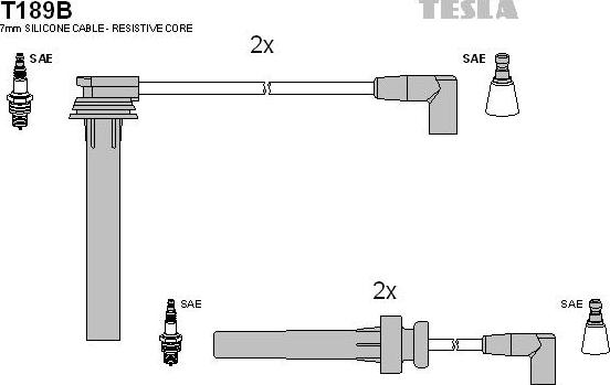 TESLA T189B - Augstsprieguma vadu komplekts autodraugiem.lv