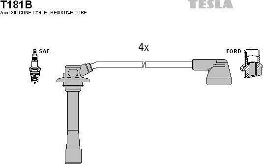 TESLA T181B - Augstsprieguma vadu komplekts autodraugiem.lv