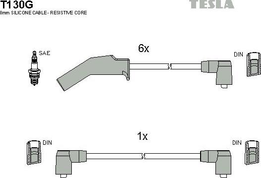 TESLA T130G - Augstsprieguma vadu komplekts autodraugiem.lv