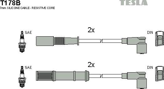 TESLA T178B - Augstsprieguma vadu komplekts autodraugiem.lv