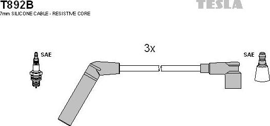 TESLA T892B - Augstsprieguma vadu komplekts autodraugiem.lv