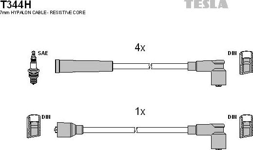 TESLA T344H - Augstsprieguma vadu komplekts autodraugiem.lv