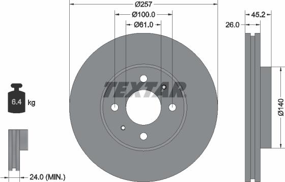 Textar 92096700 - Bremžu diski autodraugiem.lv