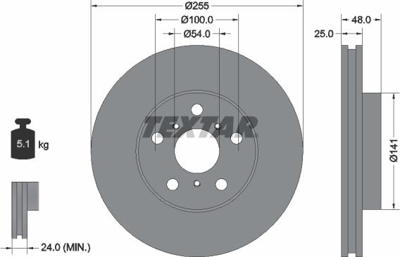 Textar 92052900 - Bremžu diski autodraugiem.lv