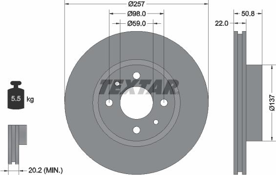 Textar 92052100 - Bremžu diski autodraugiem.lv