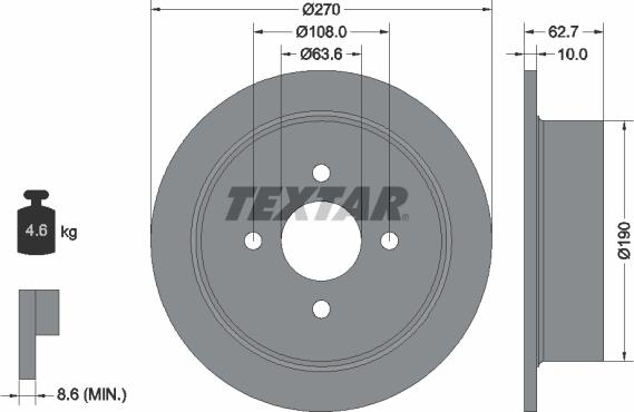 Textar 92064400 - Bremžu diski autodraugiem.lv