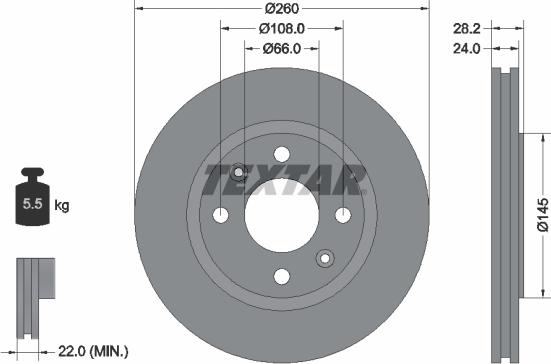 Textar 92078600 - Bremžu diski autodraugiem.lv