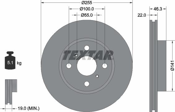 Textar 92156103 - Bremžu diski autodraugiem.lv