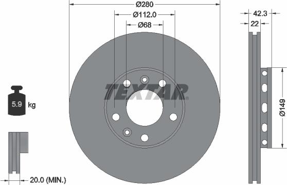 Textar 92152200 - Bremžu diski autodraugiem.lv