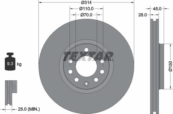 Textar 92118800 - Bremžu diski autodraugiem.lv