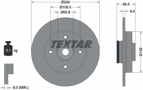 Textar 92133303 - Bremžu diski autodraugiem.lv