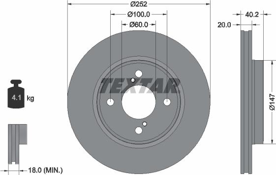 Textar 92303703 - Bremžu diski autodraugiem.lv