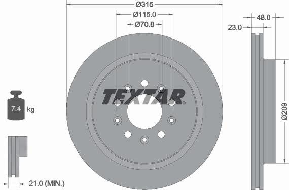 Textar 92318703 - Bremžu diski autodraugiem.lv