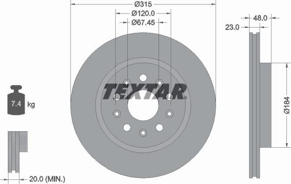 Textar 92324505 - Bremžu diski autodraugiem.lv