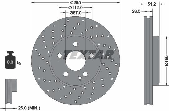 Textar 92257503 - Bremžu diski autodraugiem.lv