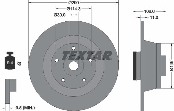 Textar 92269603 - Bremžu diski autodraugiem.lv