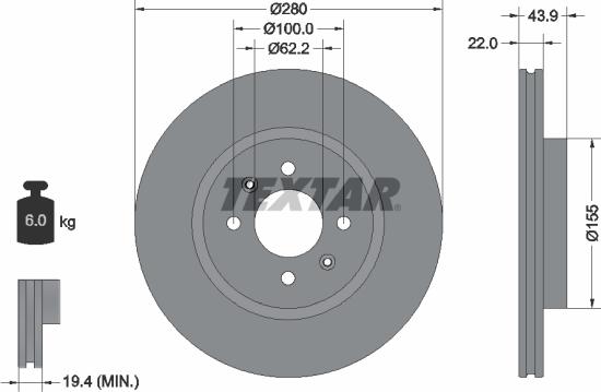 Textar 92239303 - Bremžu diski autodraugiem.lv