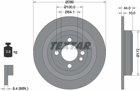 Textar 92234003 - Bremžu diski autodraugiem.lv