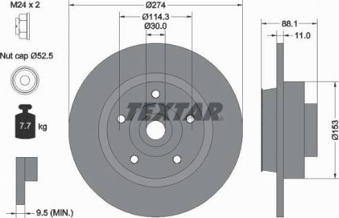 Textar 92232600 - Bremžu diski autodraugiem.lv