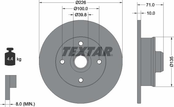 Textar 92041803 - Bremžu diski autodraugiem.lv