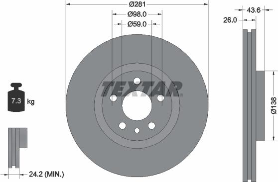Textar 92074000 - Bremžu diski autodraugiem.lv