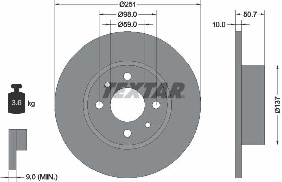 Textar 92034200 - Bremžu diski autodraugiem.lv