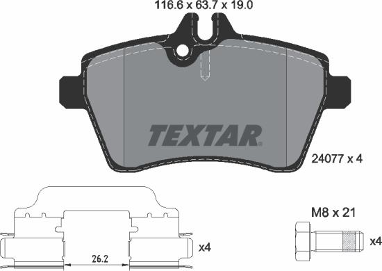 Textar 89017500 - Bremžu komplekts, Disku bremzes autodraugiem.lv