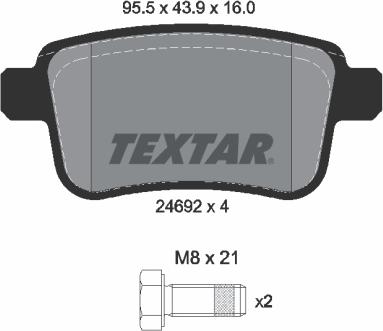 Textar 2469204 - Bremžu uzliku kompl., Disku bremzes autodraugiem.lv