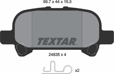 Textar 2483501 - Bremžu uzliku kompl., Disku bremzes autodraugiem.lv