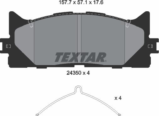 Textar 2435001 - Bremžu uzliku kompl., Disku bremzes autodraugiem.lv