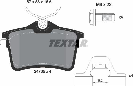 Textar 2476501 - Bremžu uzliku kompl., Disku bremzes autodraugiem.lv