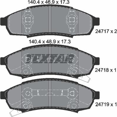 Textar 2471701 - Bremžu uzliku kompl., Disku bremzes autodraugiem.lv