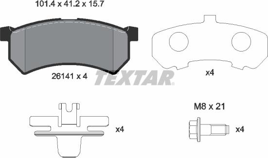 Textar 2614101 - Bremžu uzliku kompl., Disku bremzes autodraugiem.lv