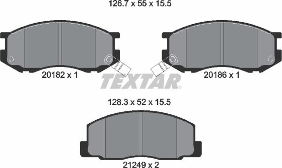 Textar 2018201 - Bremžu uzliku kompl., Disku bremzes autodraugiem.lv