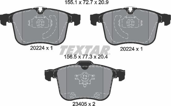 Textar 2022401 - Bremžu uzliku kompl., Disku bremzes autodraugiem.lv