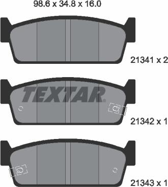 Textar 2134101 - Bremžu uzliku kompl., Disku bremzes autodraugiem.lv