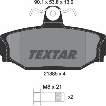 Textar 2138501 - Bremžu uzliku kompl., Disku bremzes autodraugiem.lv