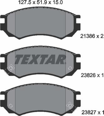 Textar 2138604 - Bremžu uzliku kompl., Disku bremzes autodraugiem.lv