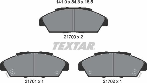 Textar 2170001 - Bremžu uzliku kompl., Disku bremzes autodraugiem.lv