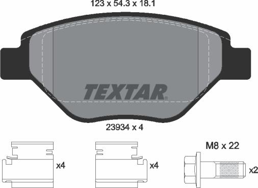 Textar 2393401 - Bremžu uzliku kompl., Disku bremzes autodraugiem.lv