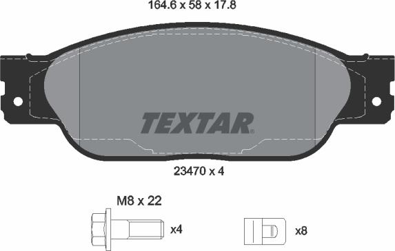 Textar 2347001 - Bremžu uzliku kompl., Disku bremzes autodraugiem.lv