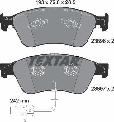 Textar 2389601 - Bremžu uzliku kompl., Disku bremzes autodraugiem.lv