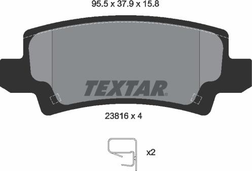 Textar 2381601 - Bremžu uzliku kompl., Disku bremzes autodraugiem.lv