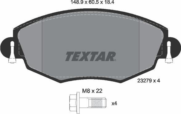 Textar 2327904 - Bremžu uzliku kompl., Disku bremzes autodraugiem.lv