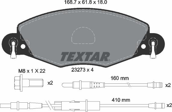 Textar 89014400 - Bremžu komplekts, Disku bremzes autodraugiem.lv