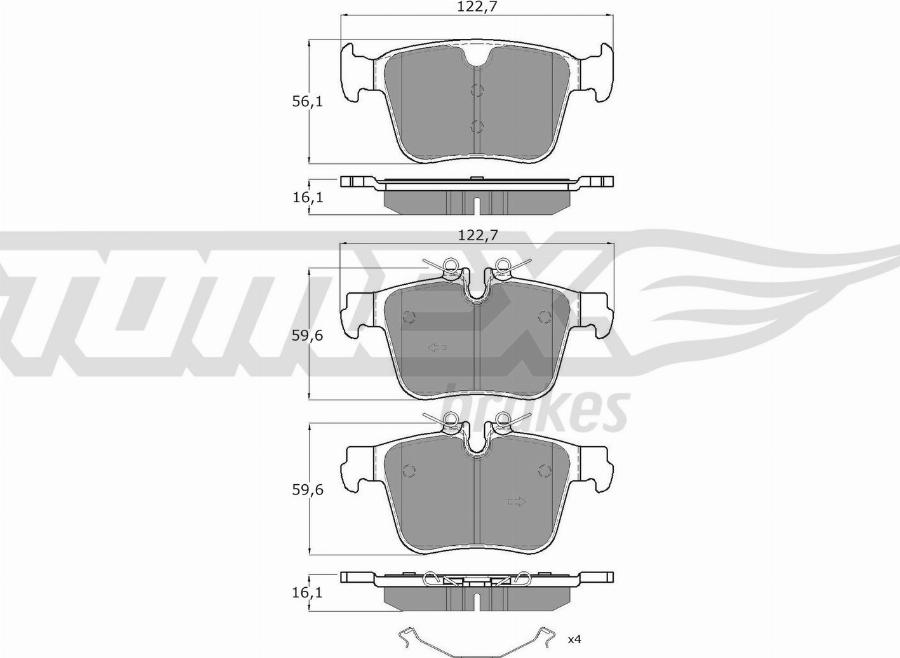 TOMEX brakes TX 60-40 - Bremžu uzliku kompl., Disku bremzes autodraugiem.lv