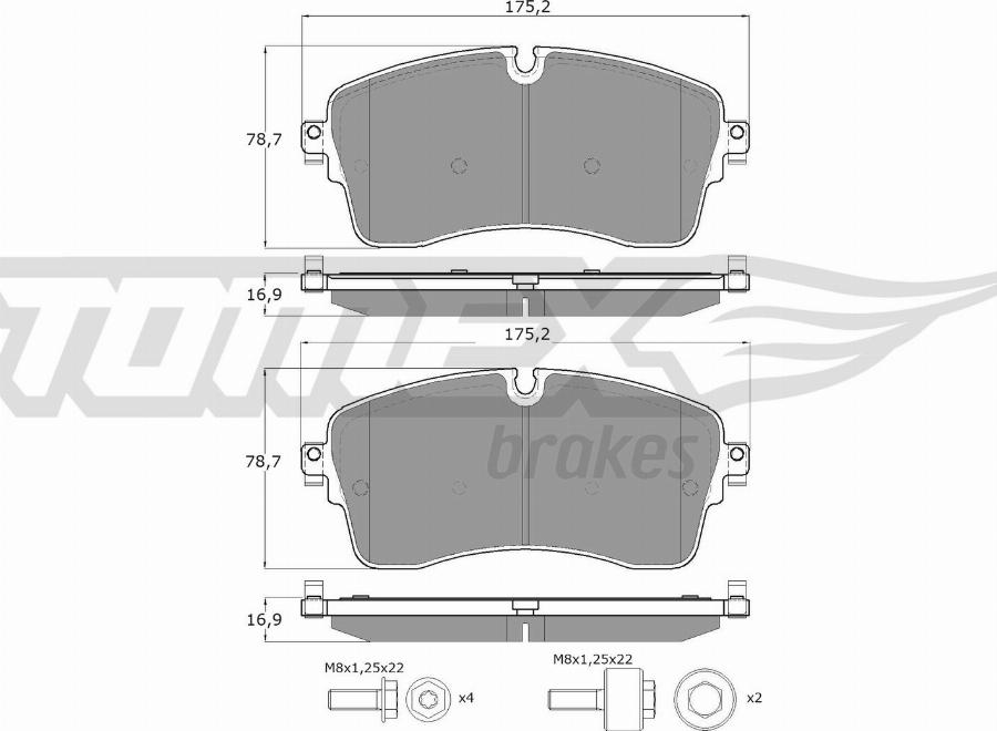 TOMEX brakes TX 60-55 - Bremžu uzliku kompl., Disku bremzes autodraugiem.lv