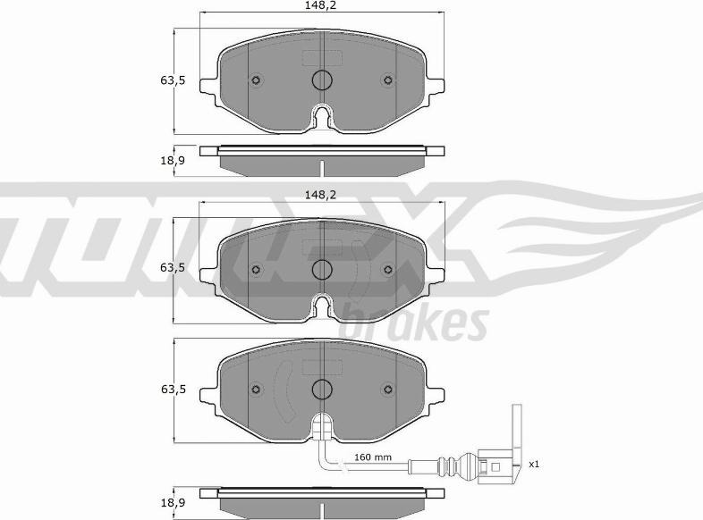 TOMEX brakes TX 60-09 - Bremžu uzliku kompl., Disku bremzes autodraugiem.lv