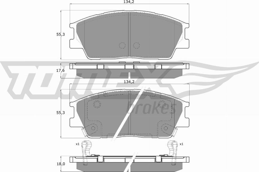 TOMEX brakes TX 60-01 - Bremžu uzliku kompl., Disku bremzes autodraugiem.lv